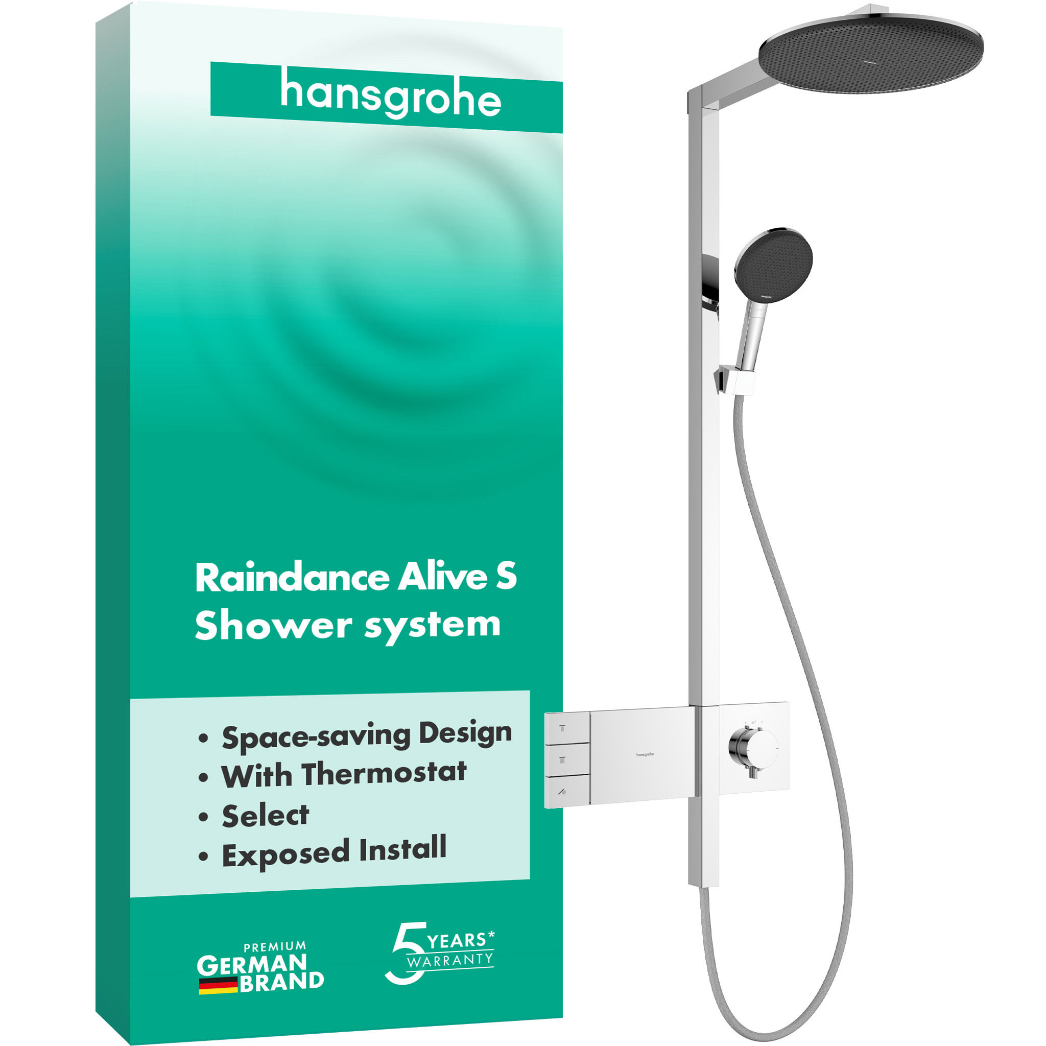 Душевая система hansgrohe Raindance Alive S 300 2jet с ShowerSelect Comfort, 24595000 хром - изображение